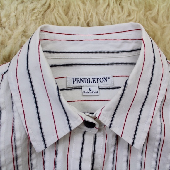 Pendleton Women's Button Up White Shirt Size 8 - Picture 4 of 6